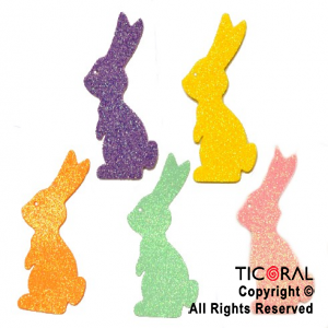 APLIQUES CONEJO  DE GOMA EVA 7cm x 9 cm x 5